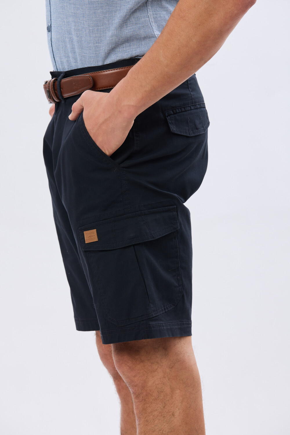 BERMUDA CARGO CON ELASTANO Azul
