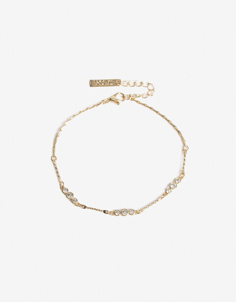Pulseras Flexibles Strass Pulsera Flexible Con Cubic - Dorado