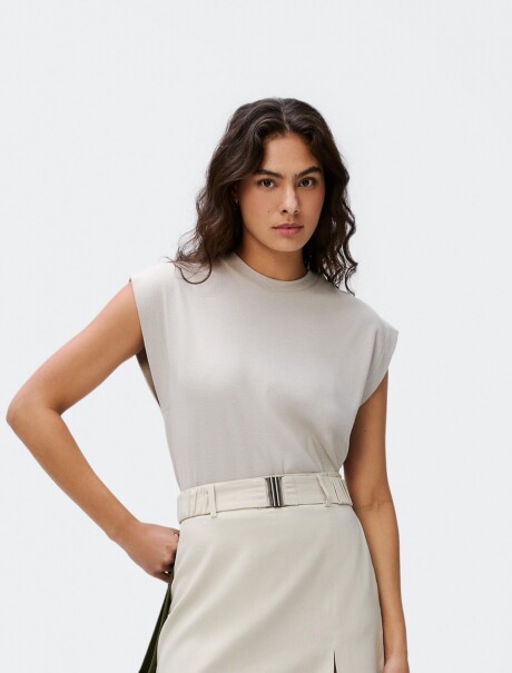 BLUSA DE MANGA CORTA GRIS