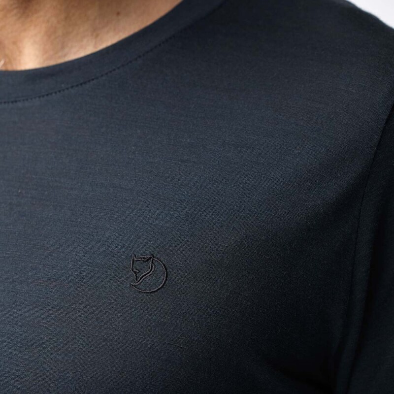 Polo Fjallraven Abisko Wool LS M Hombre Black