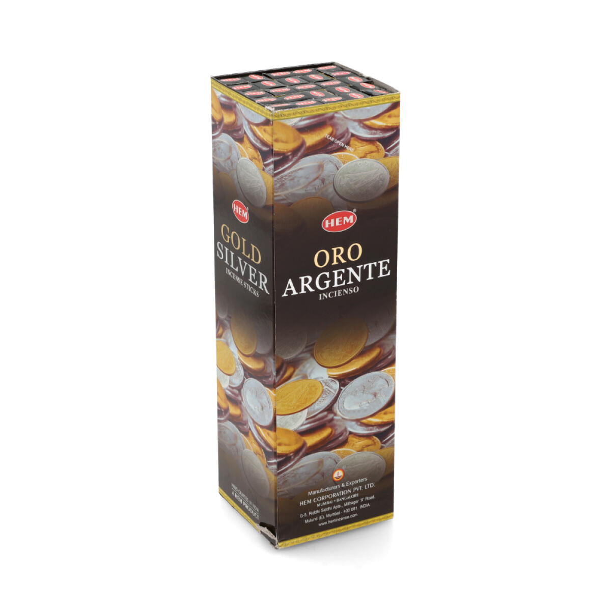 INCIENSO HEM CAJA DE CARBÓN X25 - Plata Y Oro 