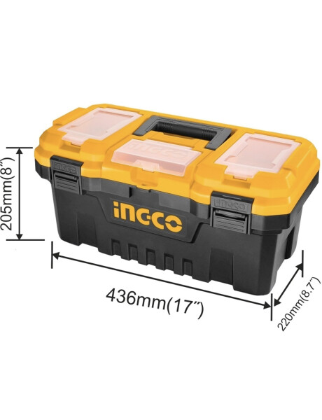 Caja de herramientas Ingco 17" cierre con broche de plástico Caja de herramientas Ingco 17" cierre con broche de plástico