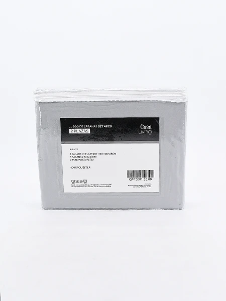 JUEGO DE SABANAS WASH GRIS CLARO