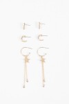 Set de caravanas estrella strass dorado