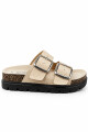 Sandalia Bettina Birky plataforma con hebilla BT101 Beige