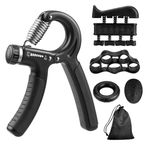 Set Hand Grip Ejercitador Mano Antebrazo Ajustable 10-60 Kg Imback Color Negro Set Hand Grip Ejercitador Mano Antebrazo Ajustable 10-60 Kg Imback Color Negro