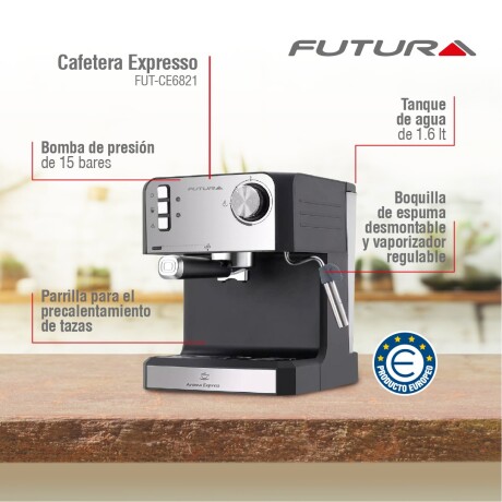 Cafetera Espresso Futura 15 Bares FUT-CE6821 Cafetera Espresso Futura 15 Bares FUT-CE6821