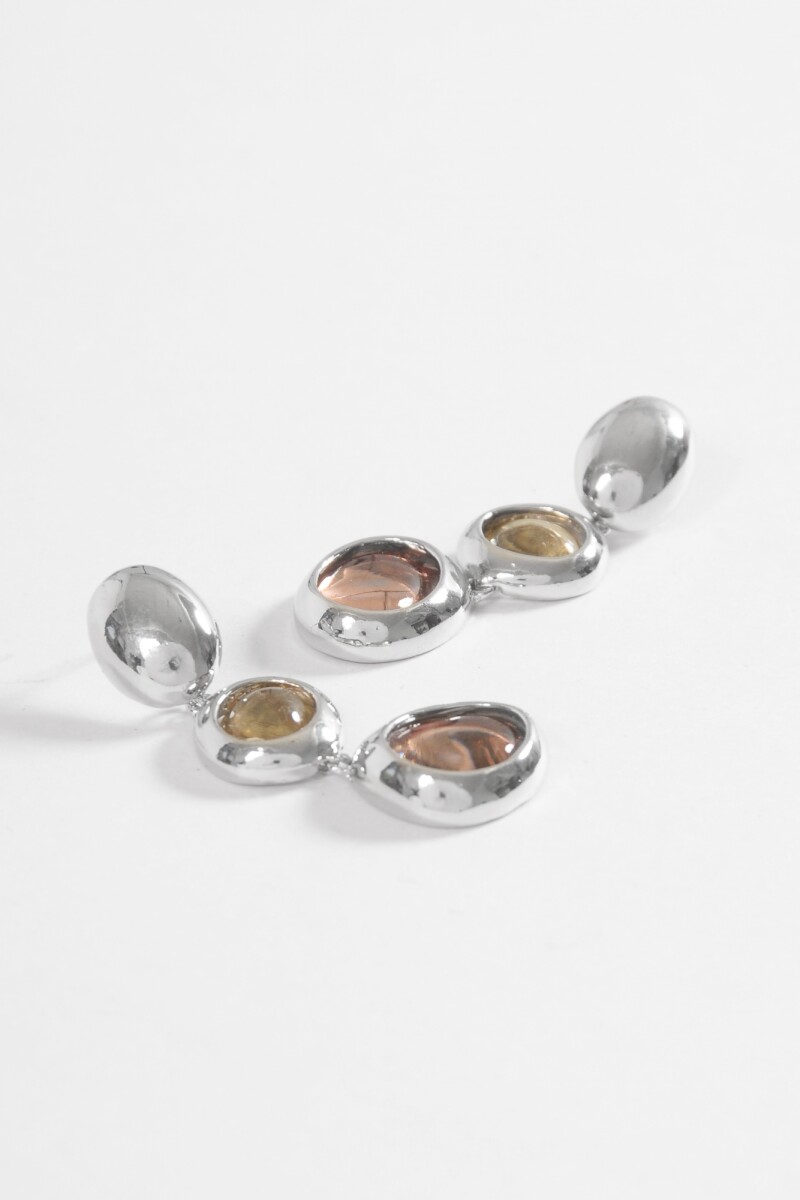 Caravanas acrílico cortas plateado