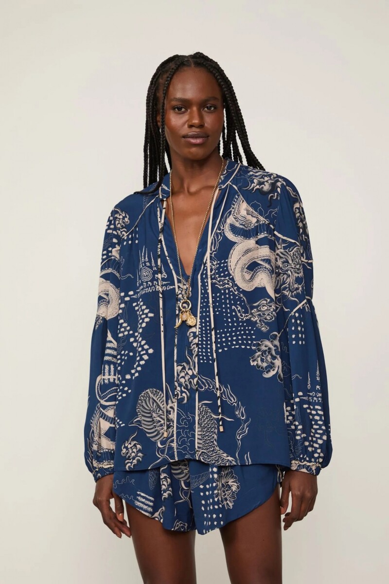 BLUSA DRAGÓN AZUL 