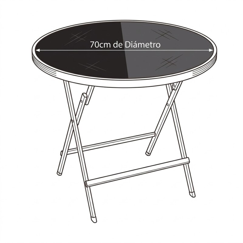 MESA RED AUXILIAR NEGRA PLEGABLE 70CM Unica