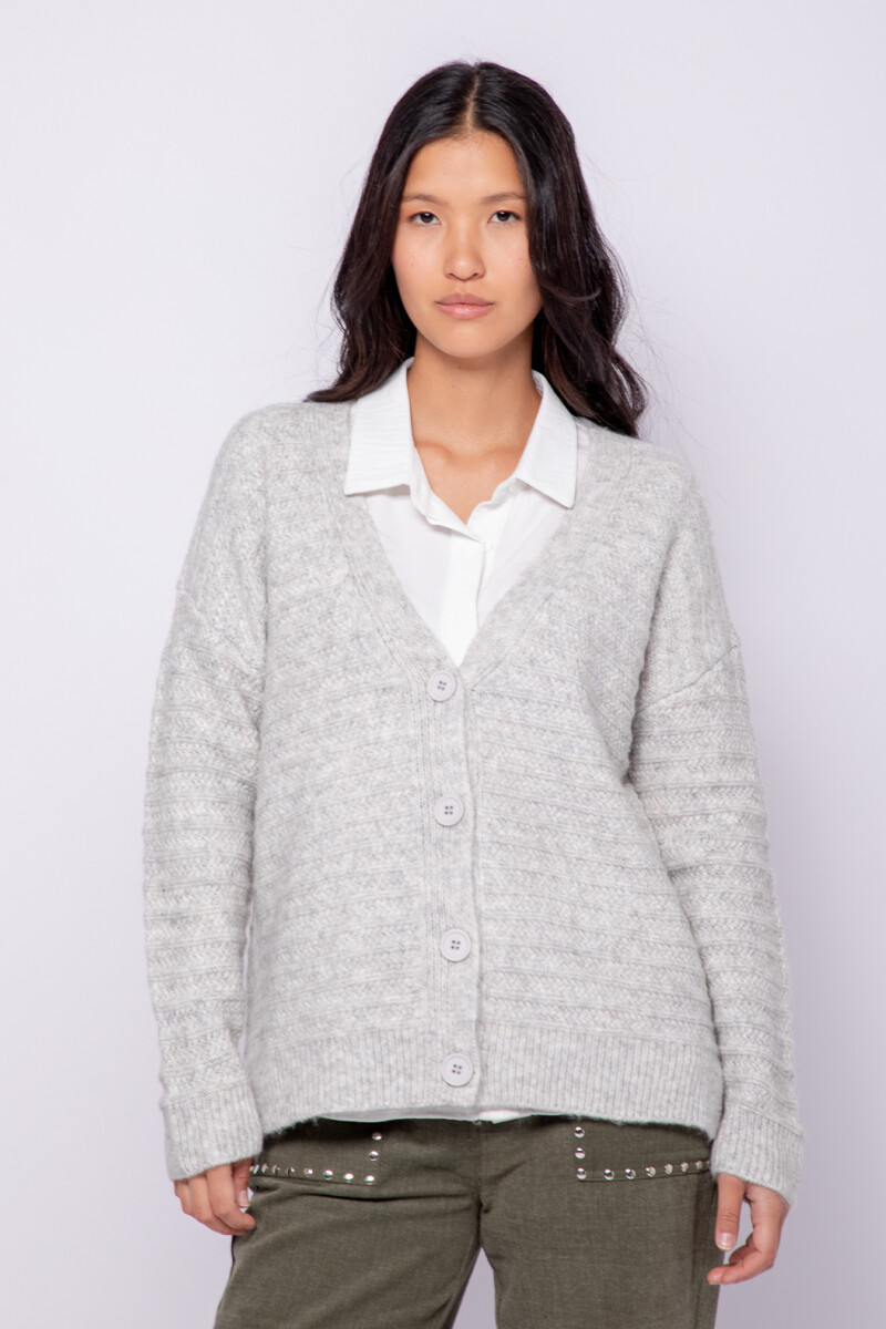 CARDIGAN LORETTA Gris Claro Melange