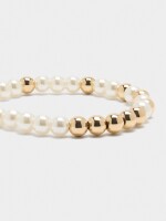 Pulsera Elástica De Perlas blanco