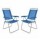 Set X2 Sillas Altas Reposeras Plegables 4Posiciones Aluminio Celeste