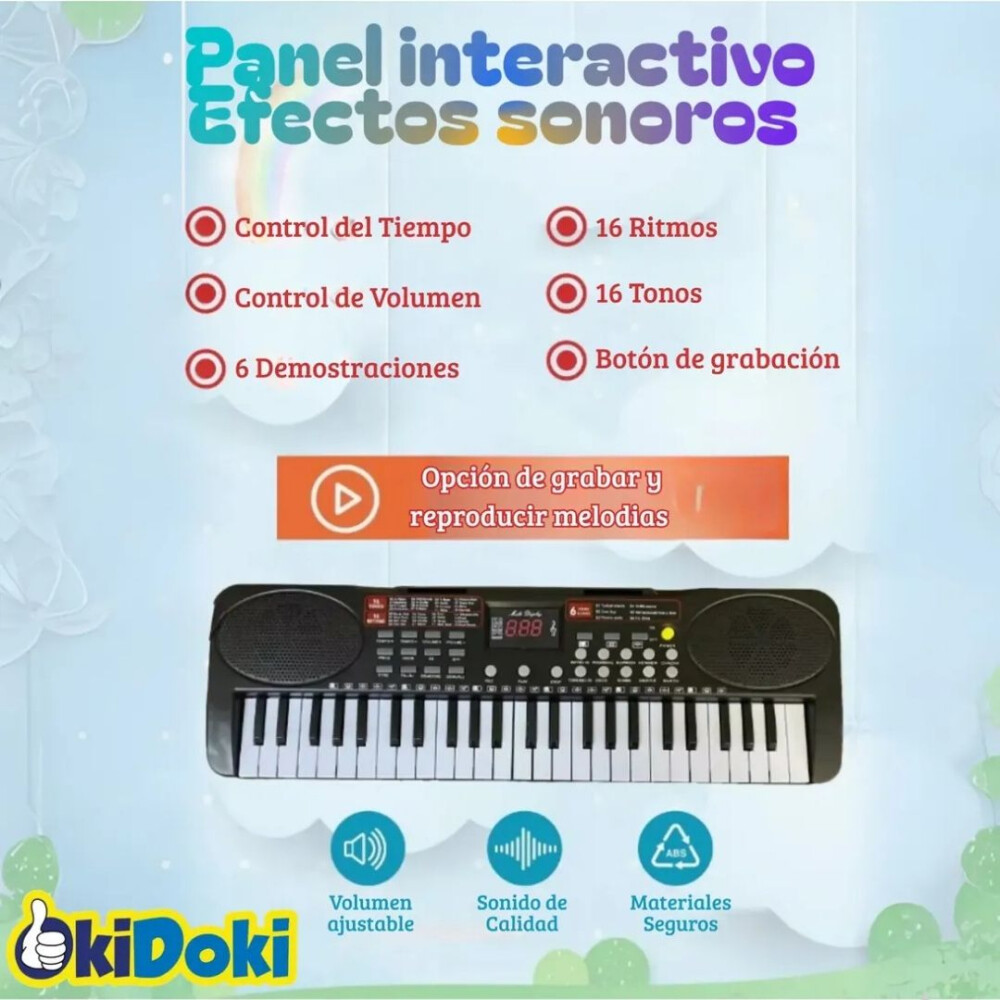 Piano Electrónico Infantil Con Micrófono 49 Teclas Piano Electrónico Infantil Con Micrófono 49 Teclas
