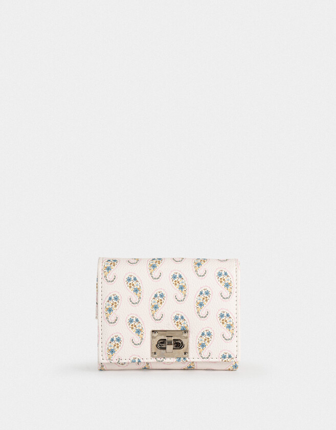 Billetera Billetera Solapa Paisley - Estampado Flores