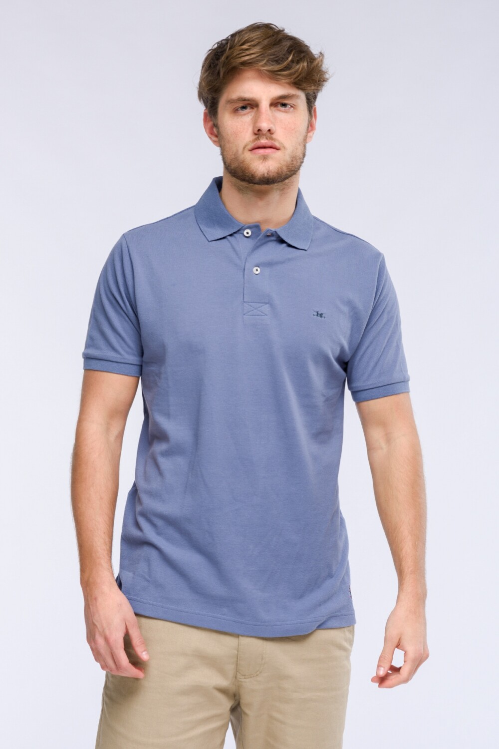 Remera polo pique lisa Piedra