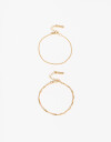 Pulseras Flexibles Sets Metal Set De Pulseras Flexibles Bañado En Oro - Dorado