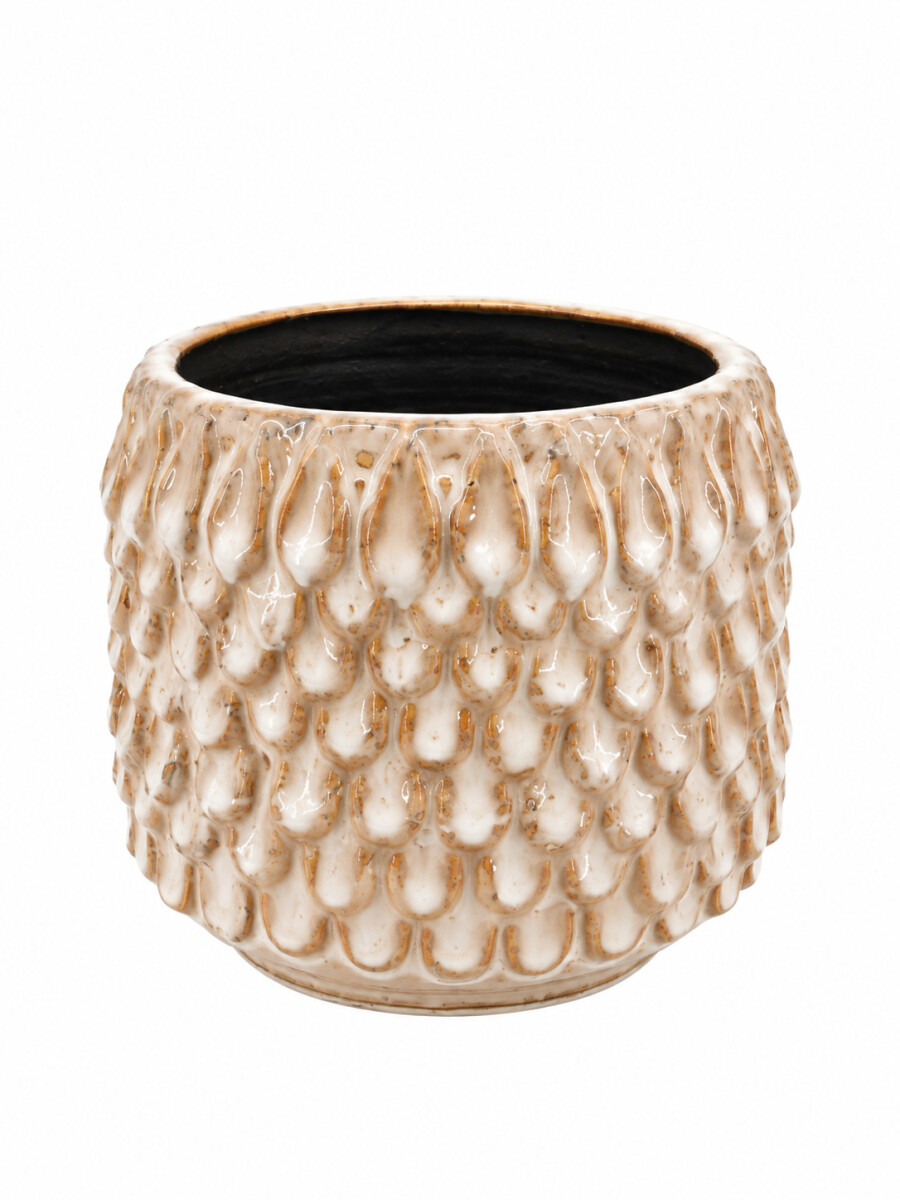 MACETERO LABRADO - OFF WHITE 