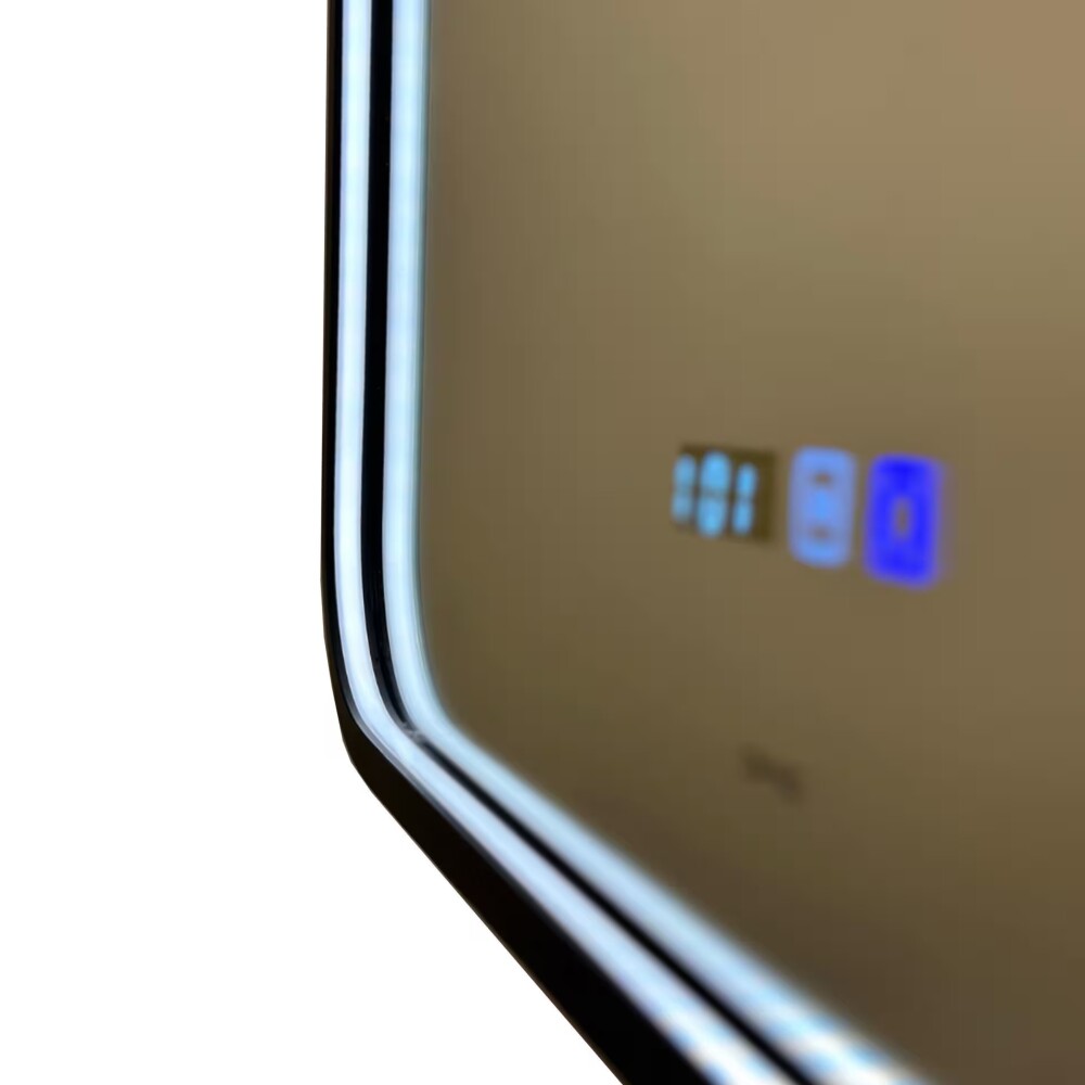 Espejo LED 60x80 cm negro con desempañador cinta led silicona Espejo Led 60x80 Cm Negro Con Desempañador Cinta Led Silicona