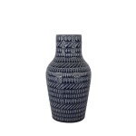 FLORERO CERAMICA D15x28CM LINEAS AZUL FLORERO CERAMICA D15x28CM LINEAS AZUL