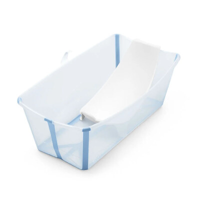 Baño Plegable Flexi Bath Transparente / Celeste + Soporte Cuchara Stokke Baño Plegable Flexi Bath Transparente / Celeste + Soporte Cuchara Stokke