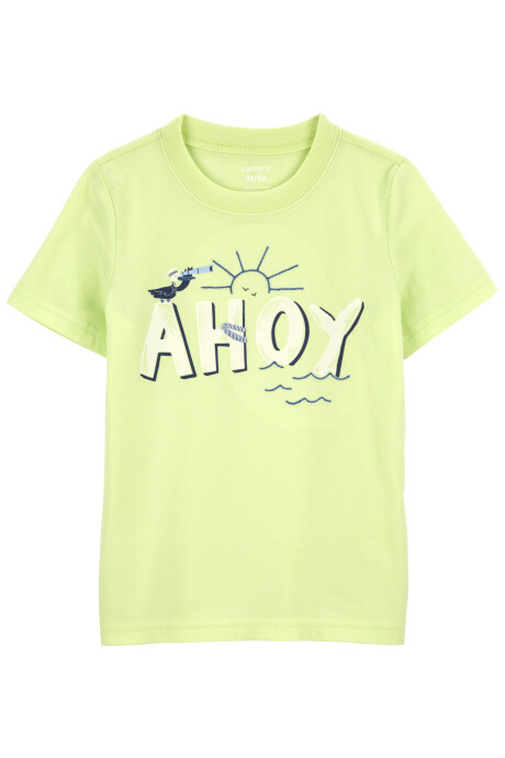 Remera de algodón, estampa náutica Sin color