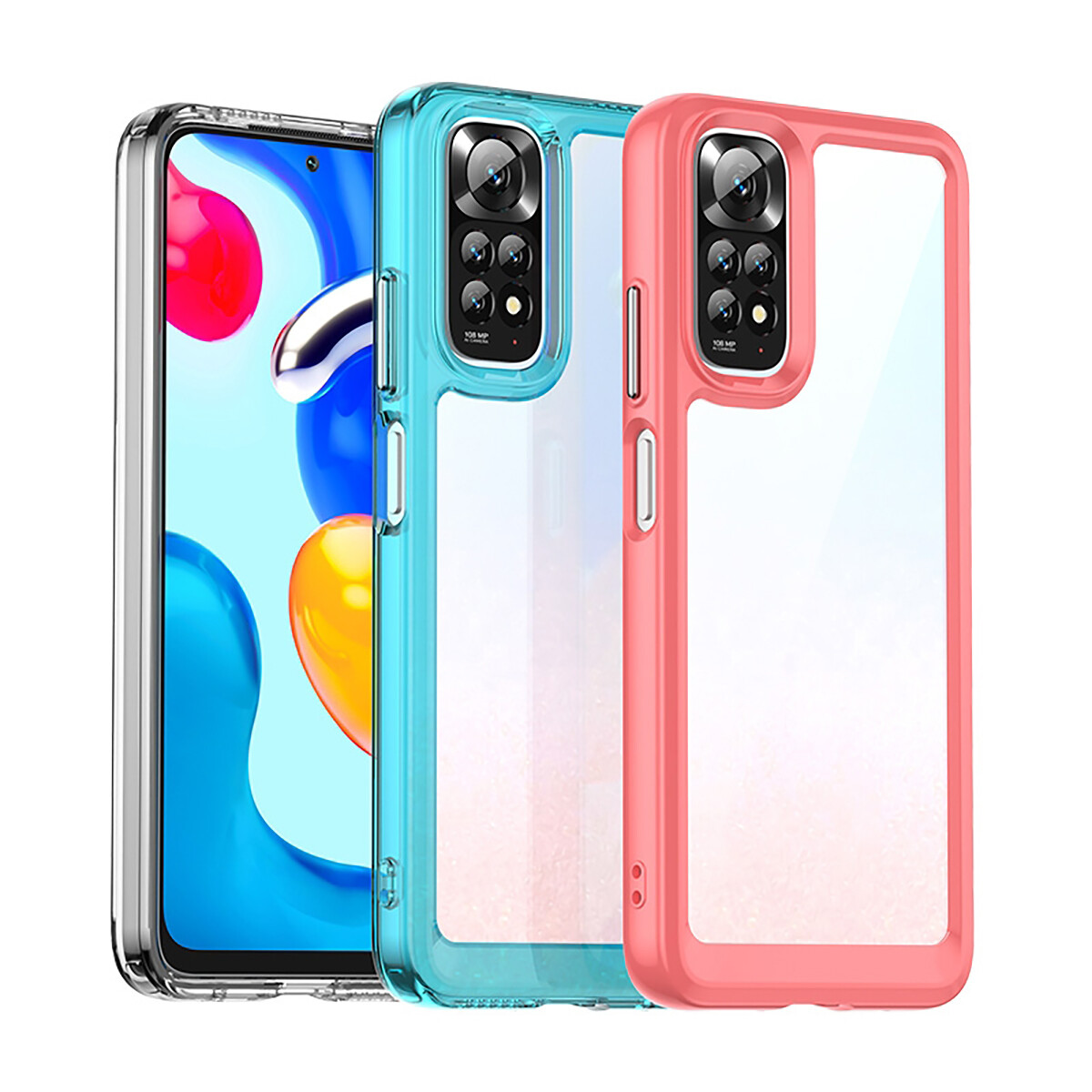 Case Transparente con Borde de Color Xiaomi Note 11 Transparente