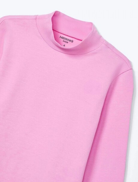 POLERA INFANTIL DE CUELLO ALTO ROSADO