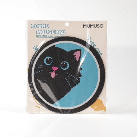 ALFOMBRILLA PARA MOUSE DE GATO CUTE – REDONDA NEGRA ALFOMBRILLA PARA MOUSE DE GATO CUTE – REDONDA NEGRA