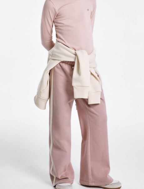PANTALONES DEPORTIVOS DE PIERNA ANCHA ROSADO