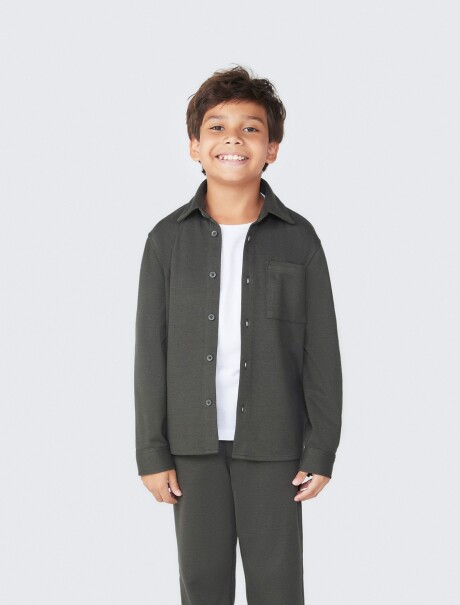 CAMISA INFANTIL MANGA LARGA GRIS