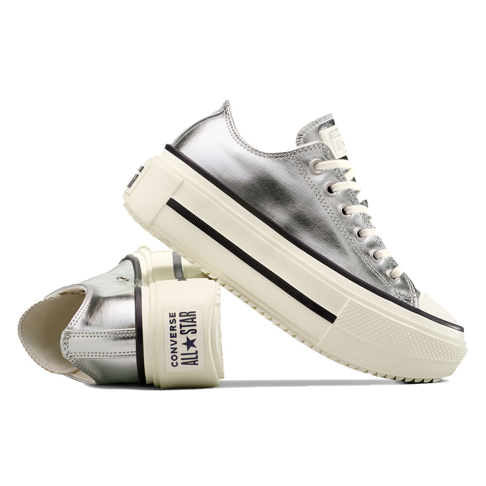 Zapatillas Converse Chuck Taylor AS Double Stack Platform Metallic Unisex Silver