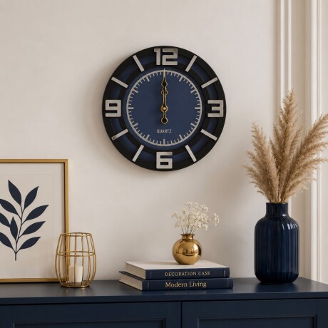 Reloj de Pared Azul con Números en Relieve- Ø 40cm Reloj de Pared Azul con Números en Relieve- Ø 40cm