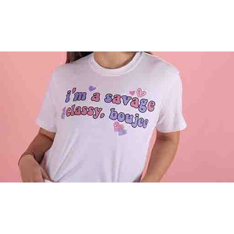 Remera de Mujer You are the tik to my tok I am a Savage PCaruso Blanco