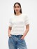 SS LINEN POINTELLE TOP NEW OFF WHITE