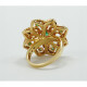 Anillo Moderno, Oro Amarillo 18K , Diamantes Y Esmeralda. Anillo Moderno, Oro Amarillo 18K , Diamantes Y Esmeralda.