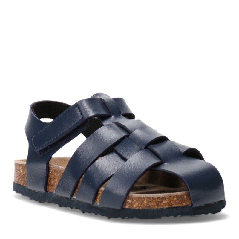 Sandalia de Niño Croco Kids ATENEA franciscana con velcro Azul Marino