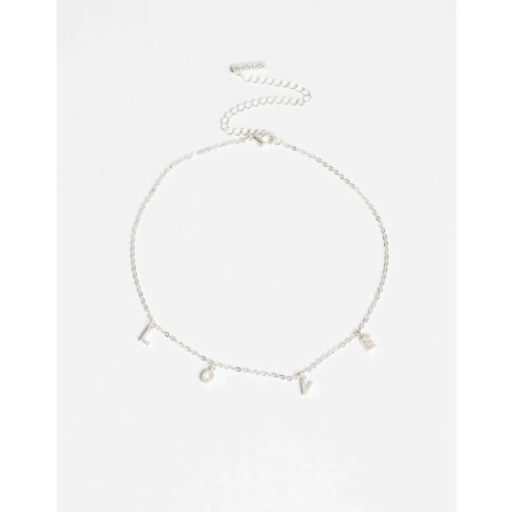 Collar ''love'' Con Cubic Plateado