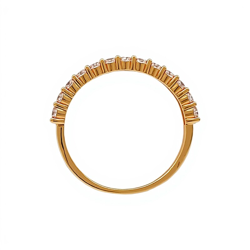 Anillo Medio Sin fin doble-Oro bajo-Piedra Zirconia-AN824 conpiedra
