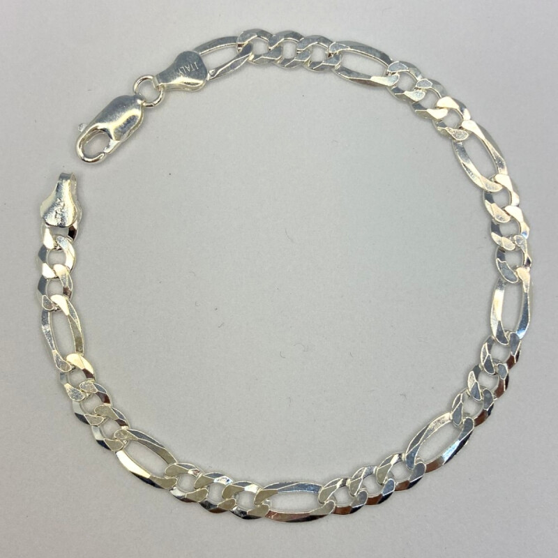 PULSERA DE PLATA GRANDE , LARGO 21 CM L5d1002-140-21-xc