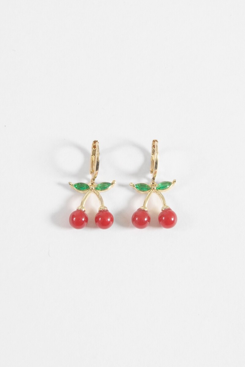 Caravanas aros cherry dorado