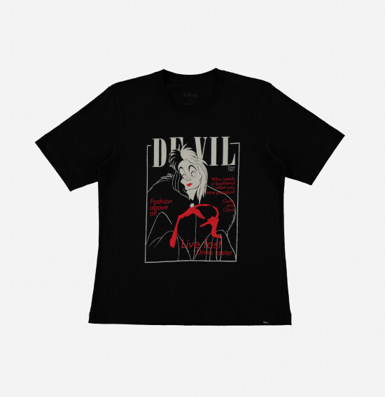 T-shirt de mujer Cruella NEGRO