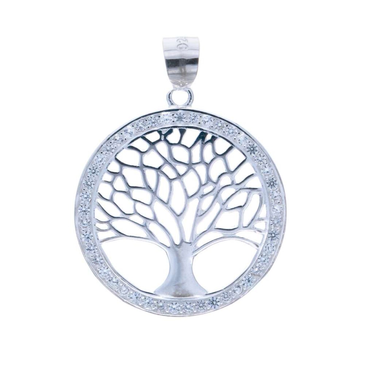 Dije De Plata 925 Con Circonias - Arbol De La Vida 