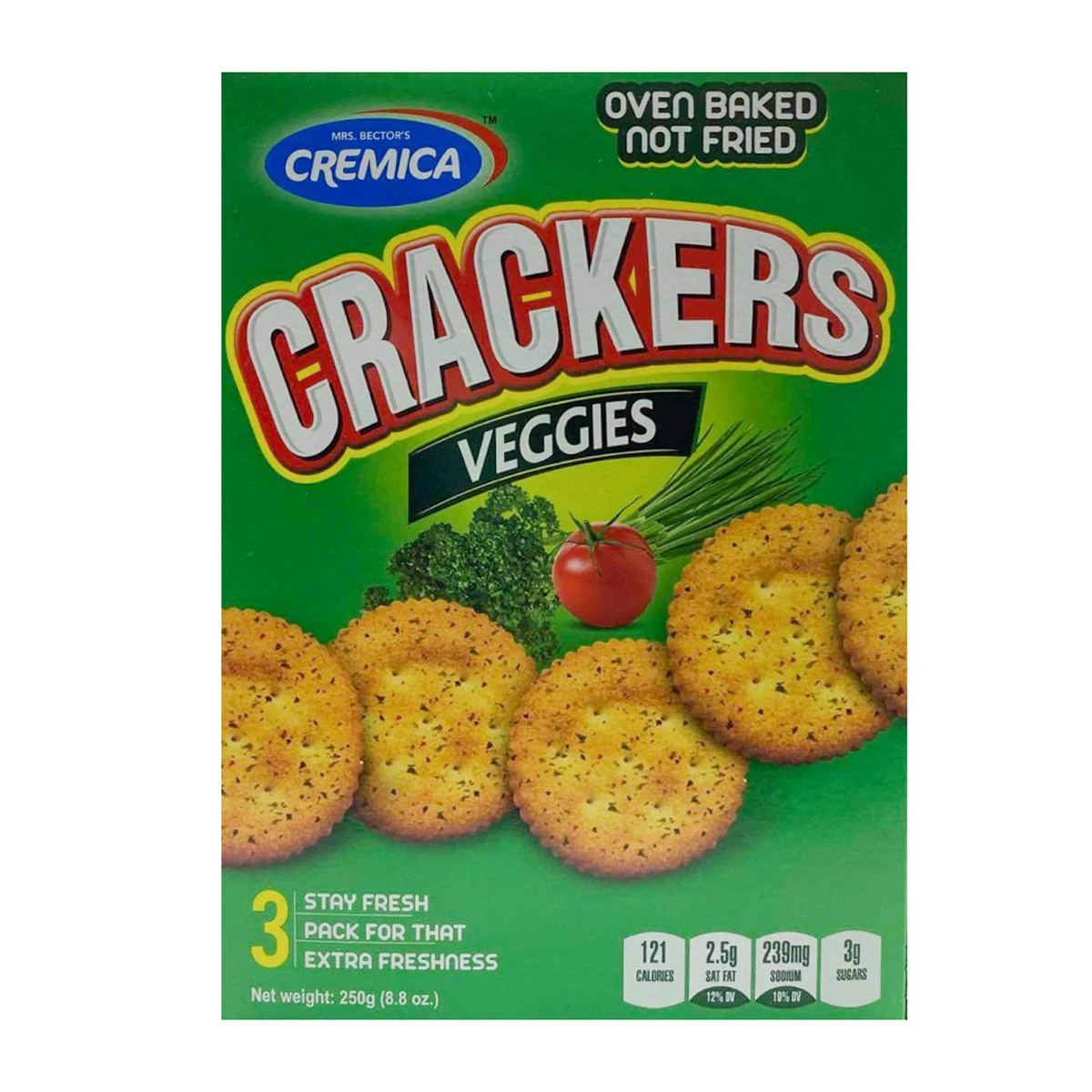 SNACK MINI CRACKER CREMICA 250G VEGGIES 