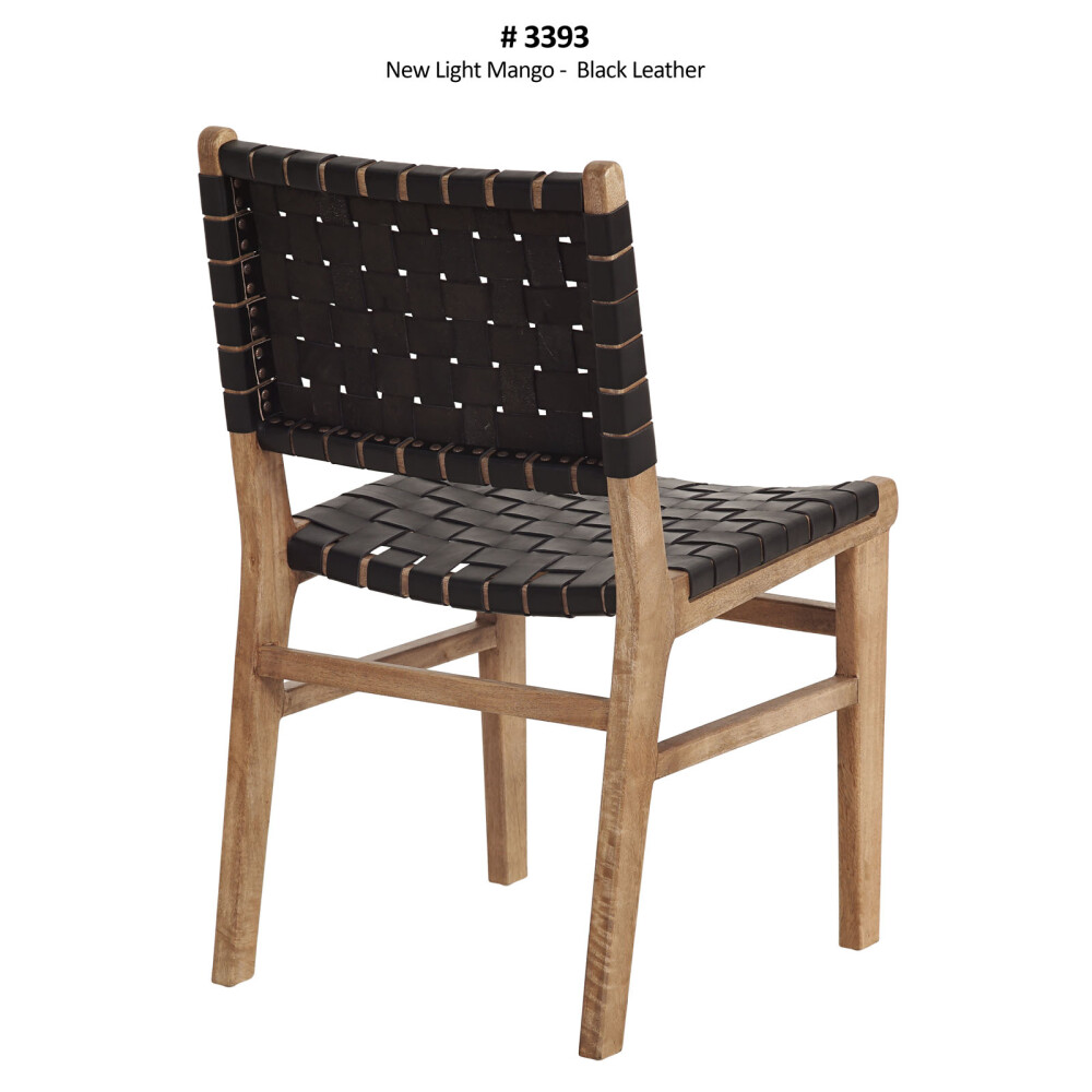SILLA DE COMEDOR CUERO-Y-MADERA NEGRO TRAMA