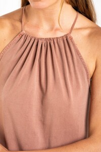 Vestido Algodon Lavado Gris Oscuro