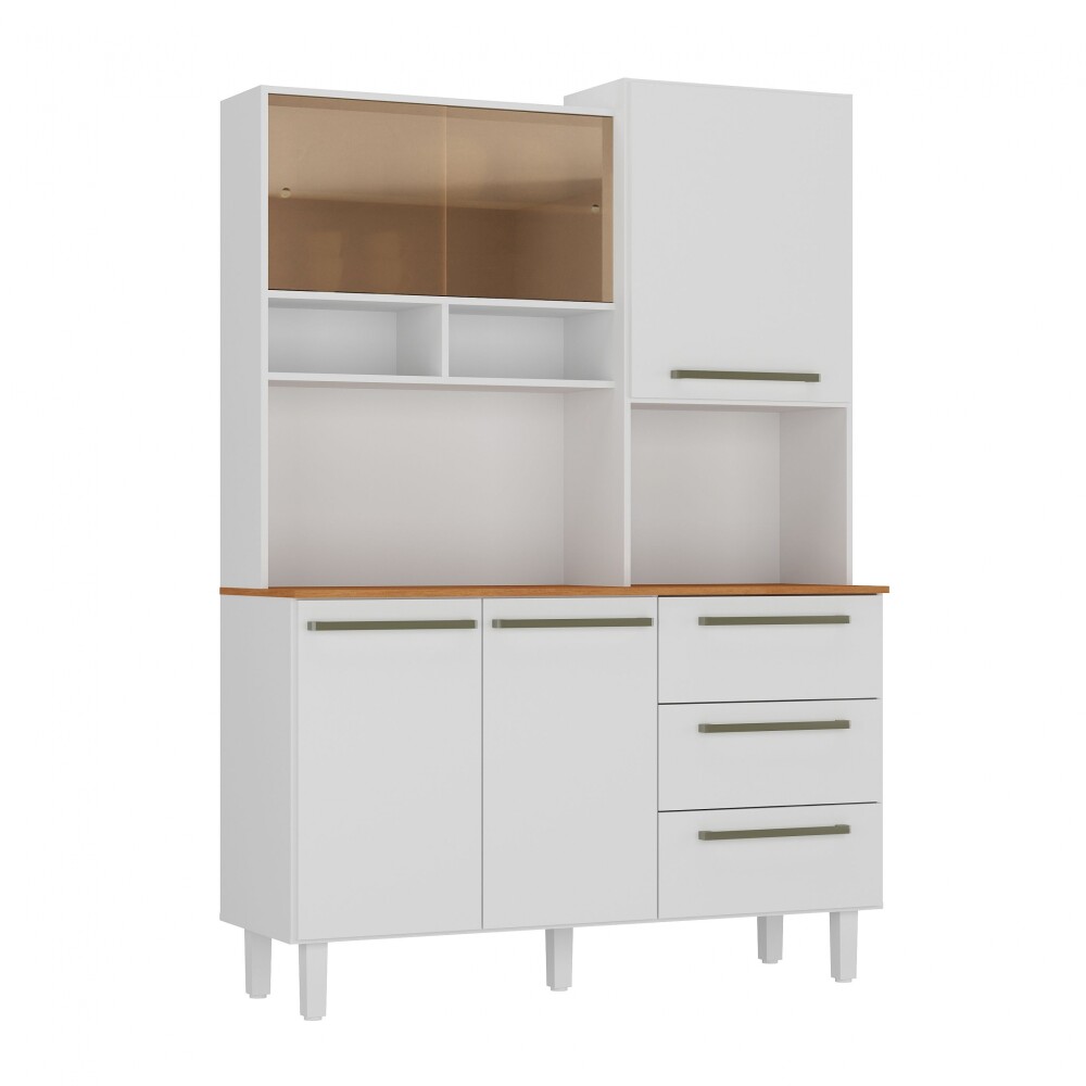 Kit Absoluto de Cocina - 5 puertas 3 cajones Blanco/Cinamomo