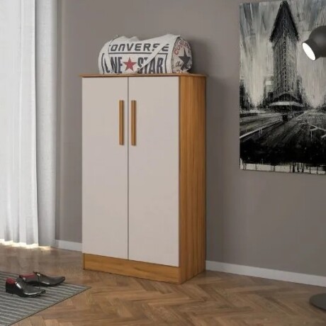 ZAPATERA 2 PUERTAS ORGANIZADOR CON ESTANTES INTERNOS MARRON