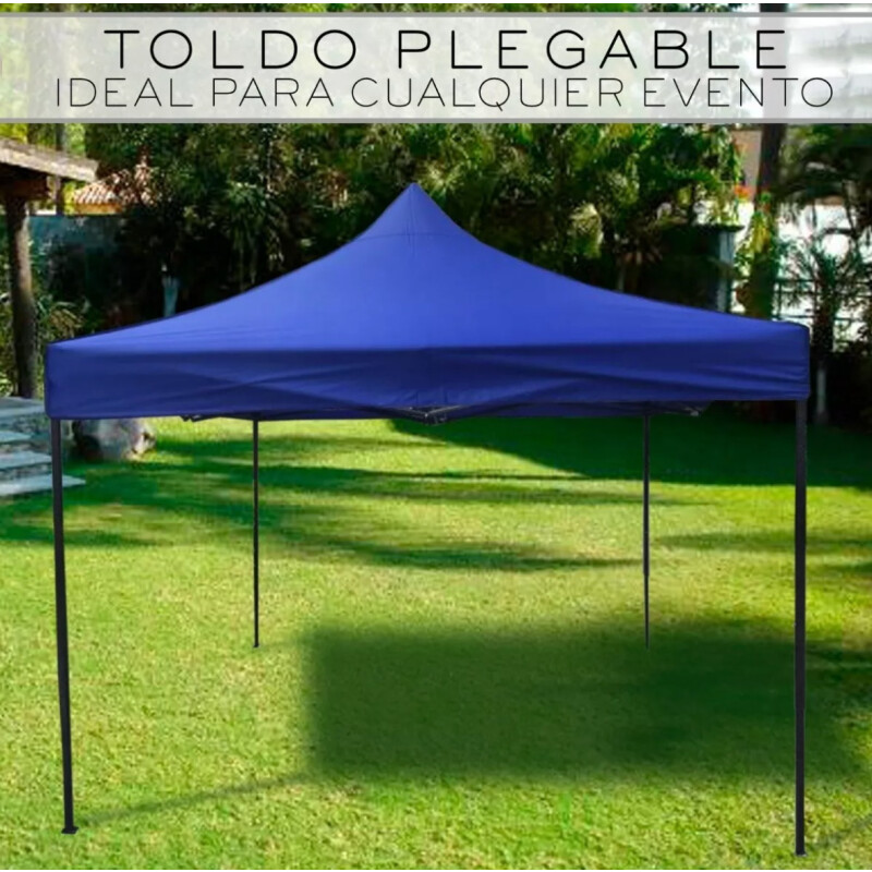 Gazebo Plegable Toldo Super Reforzado 3x3x3 Filtro Uv Pf Azul