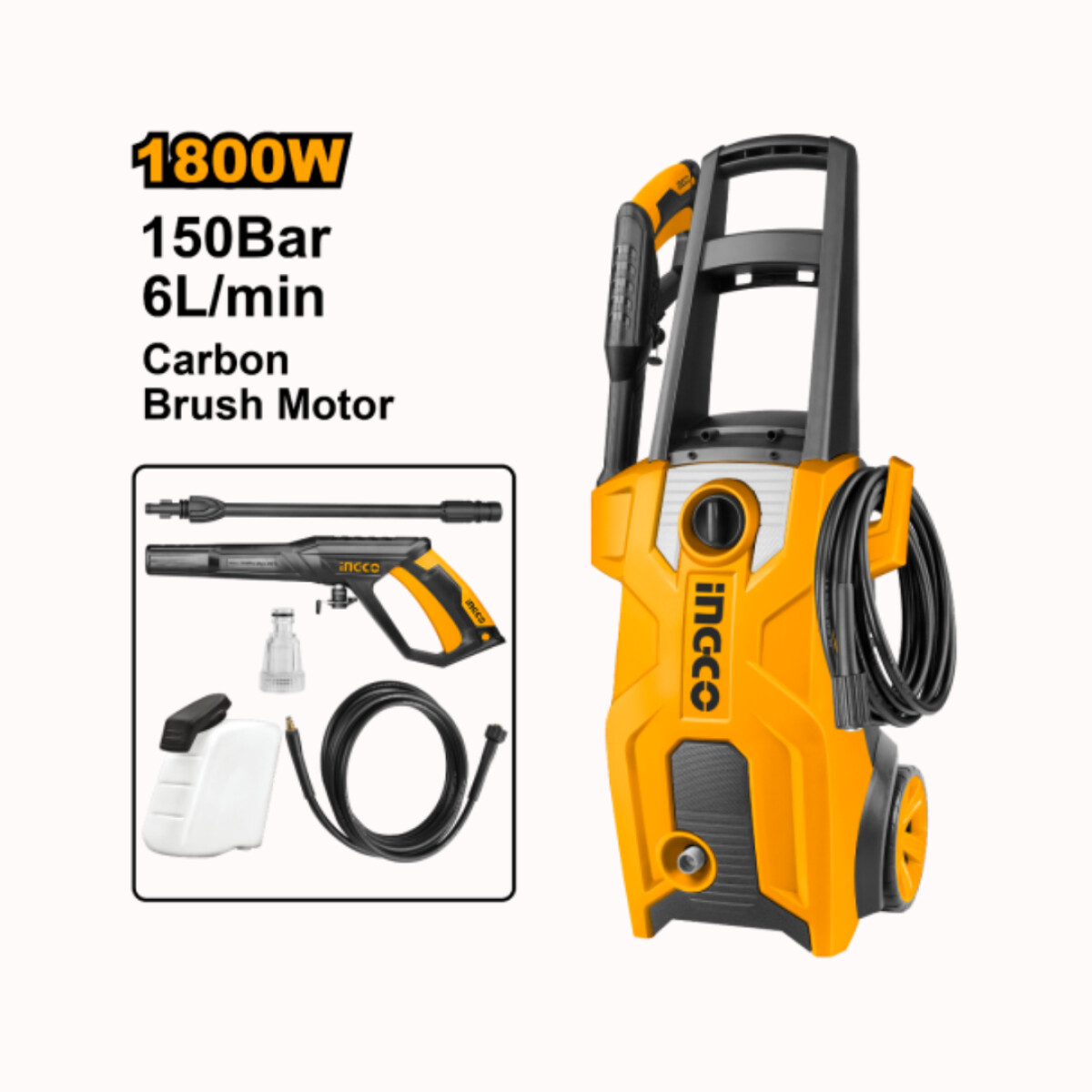 Hidrolavadora INGCO 150 BAR - 1800W 
